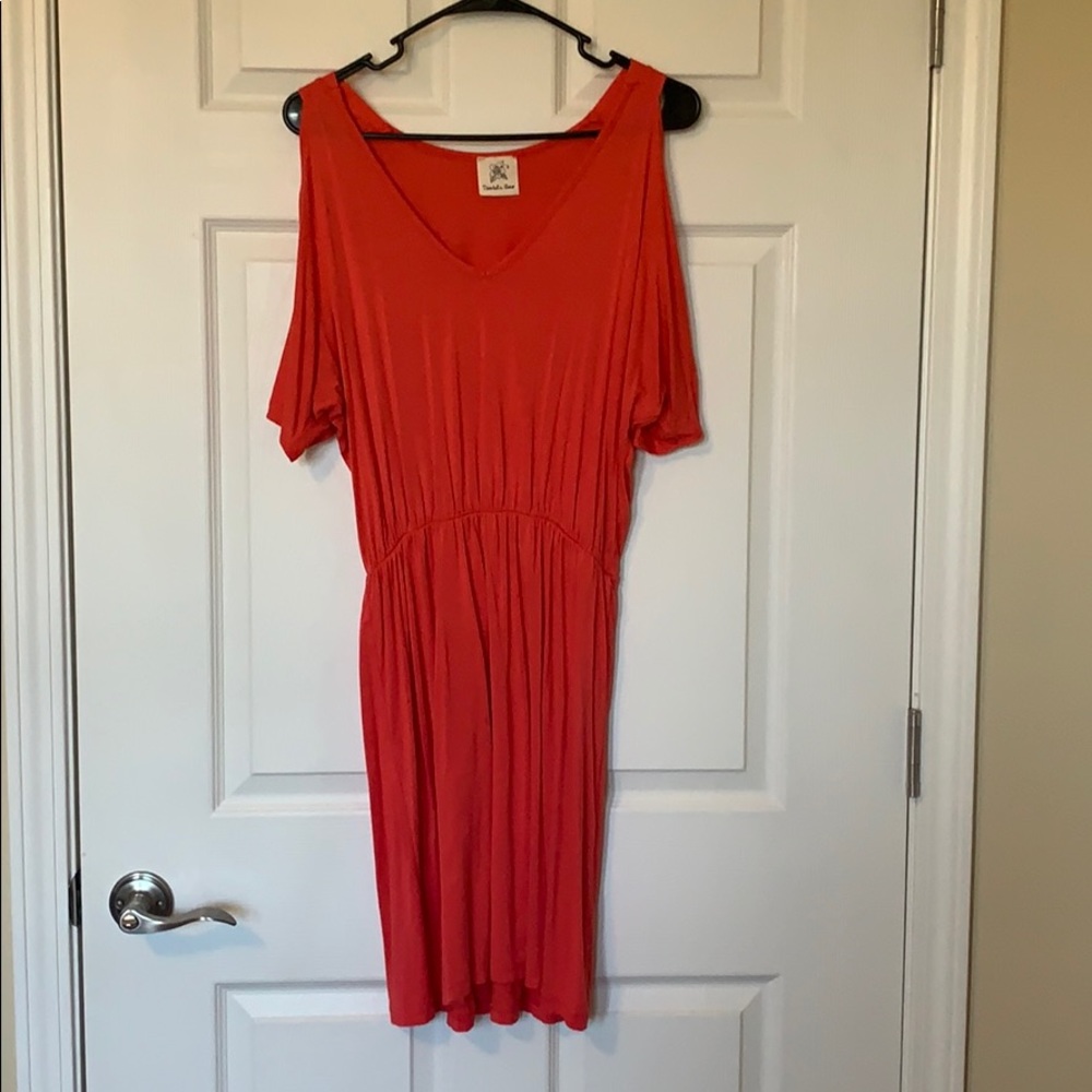 Coral swing dress